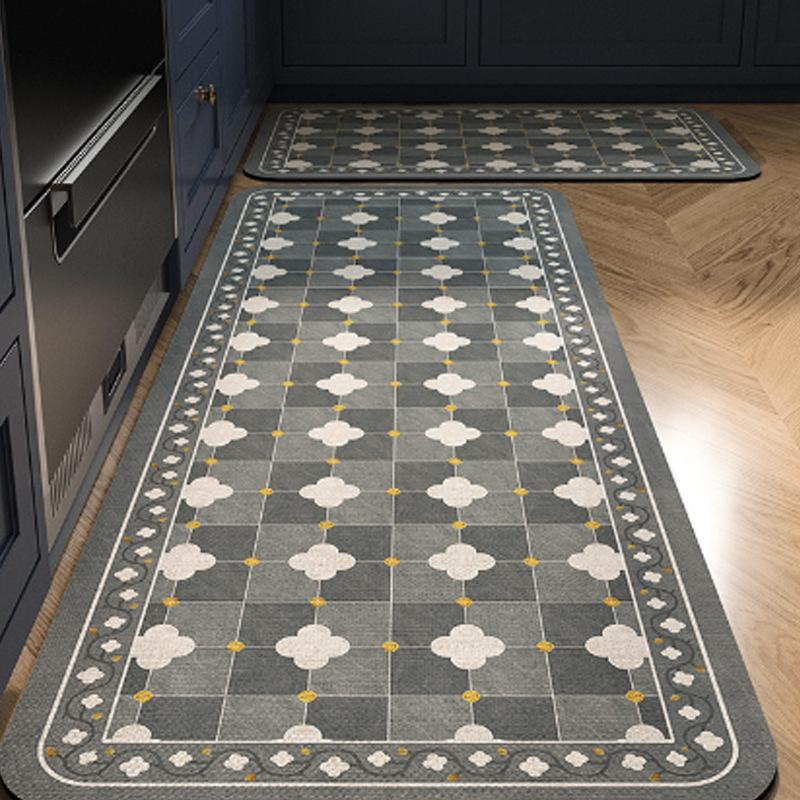 Minimalist Luxury Diatom Mud Kitchen Floor Mat Stain Resistant Water Absorbent Easy Care Non Slip Quick Dry Door Mat