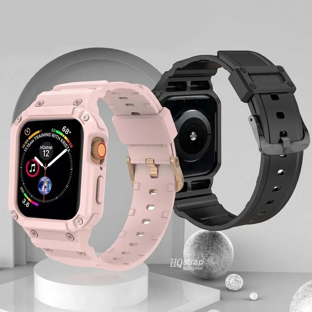 Чехол для ремешка Apple Watch 44 мм 45 мм 49 мм 42 мм 40/38 Ремешок для часов Iwatch 7 8 6 5 4 SE Защитная крышка из ТПУ Силиконовый браслет