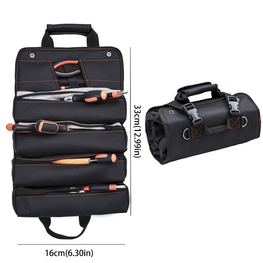 Thickened Tool Storage Bag Wear-resistant Roll Up Tool Bag Organizer Reel Bag Mechanics