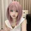 Парик Eileen Bob Sakura Pink, натуральный пушистый парик, прямой, с эффектом маленького лица, сетка в комплекте, женский
