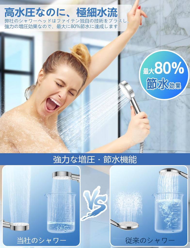 Shower Head Mode Water Saving Ultra Fine Bubble Double Filtration Filter Water Purification High Cleaning Power Increased Water Pressure High Water