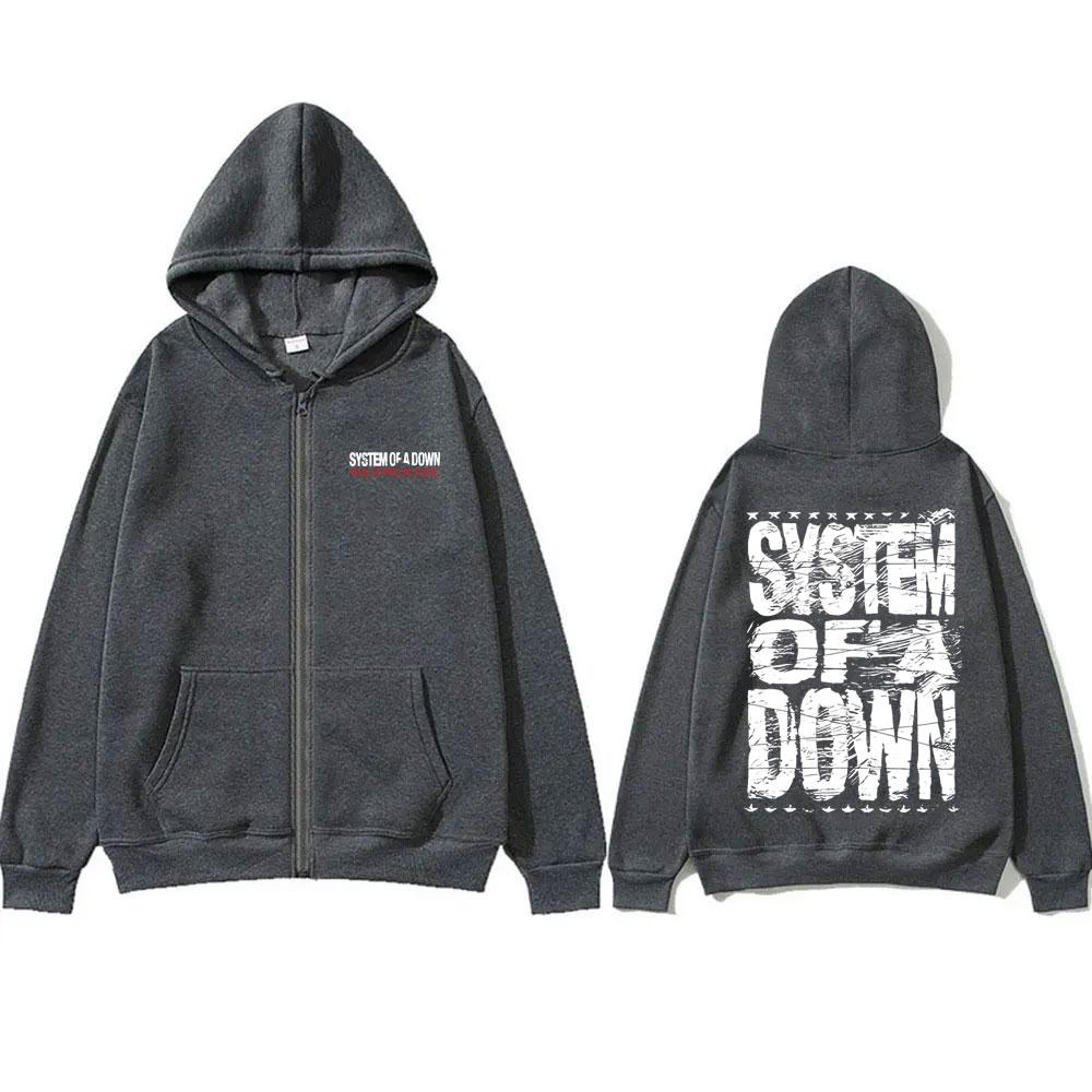 Винтажная рок-группа System of A Down Mezmerize с принтом на молнии, толстовка с капюшоном для мужчин и женщин, альтернативная металлическая музыка, куртка на молнии, толстовки с капюшоном
