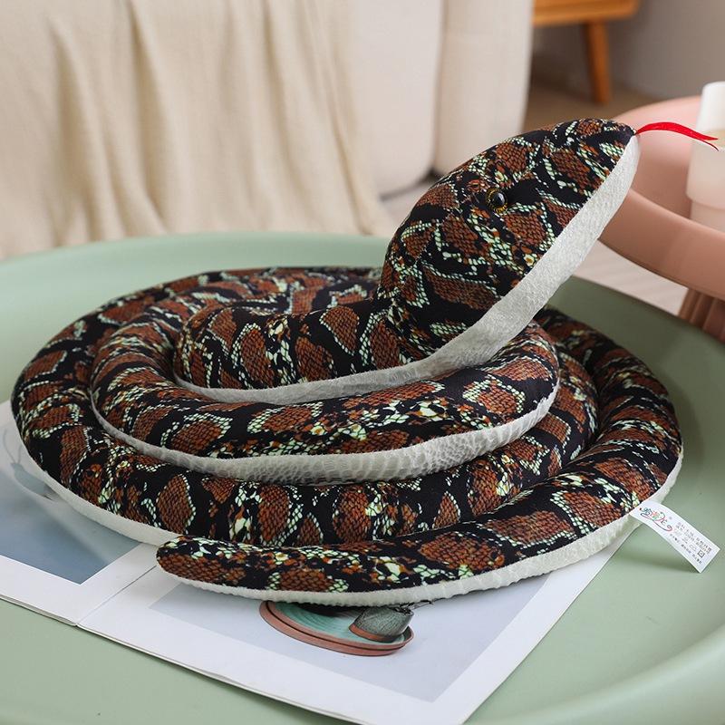 Simulation Big Snake Cobra Doll Plush Toy Coiled Snake Zodiac Snake Doll Year of the Snake Mascot Rag Doll