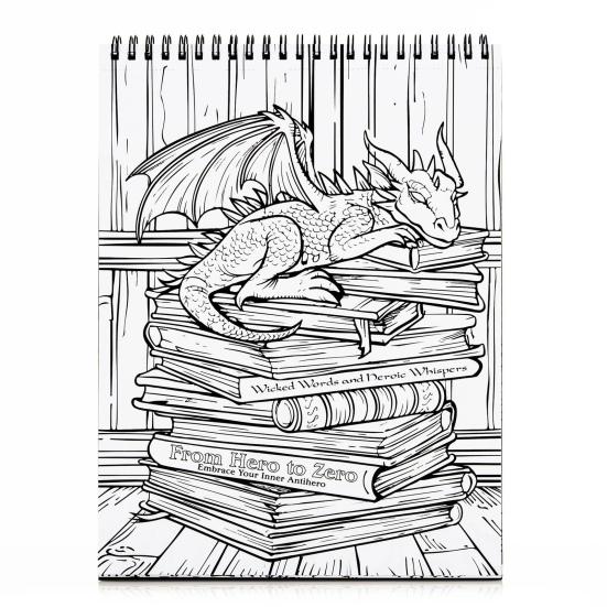 Раскраска «В ожидании ночи» Готика 30 перфорированных листов Драконы Кошки Спиральный переплет Портативная раскраска плотностью 160 г/м2 в картонной обертке