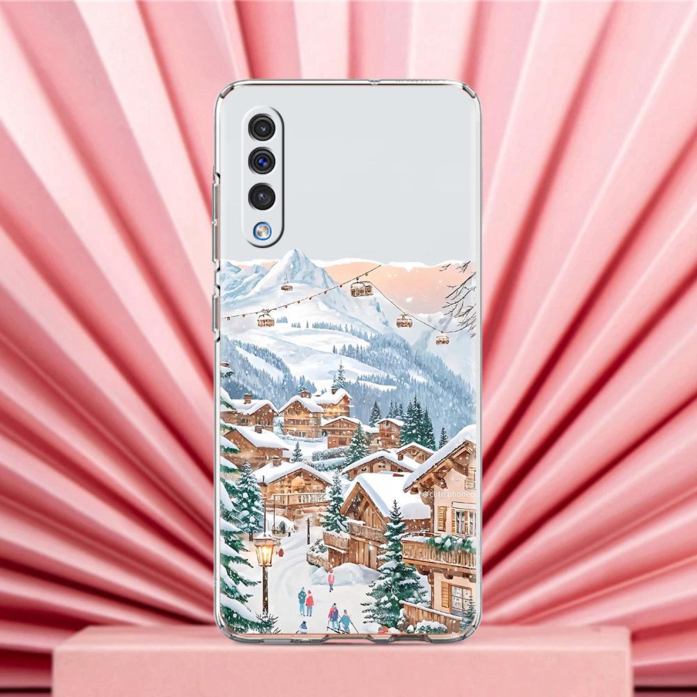 Чехол для Samsung A56 A36 A26 A24 A16 A14 A12 A32 A50 A70 A20E A22 A40 A34 A54 A42 A52 5G A04s A06 Обложка Мультяшный Рождественский Стиль