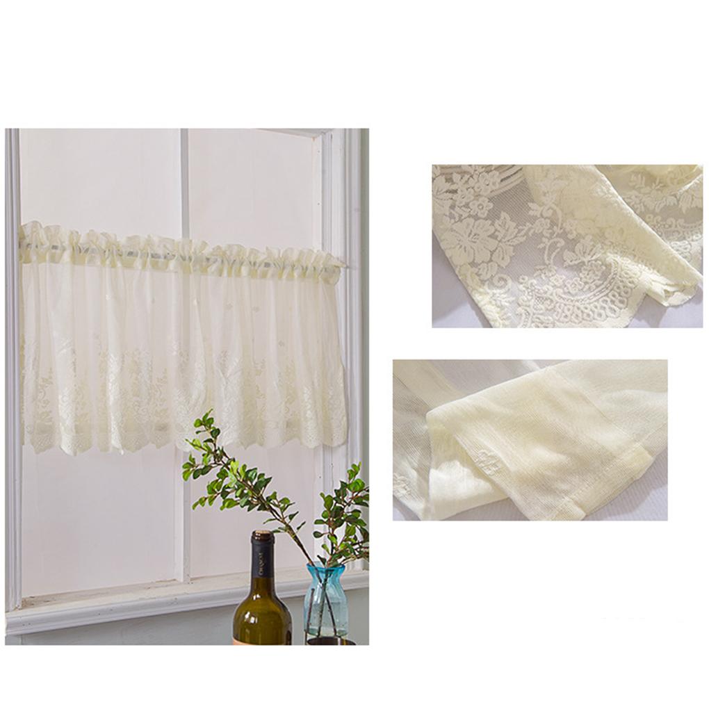 Вышитые занавески для дома, кухни, кафе, кружева, ламбрекены, прозрачная вуаль, короткая панель