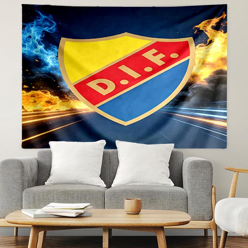 Djurgardens IF Print Tapestry, Lightweight Wall Hanging, for Bedroom, Dorm, Living Room, Home Art Decor, Birthday Christmas Gift for Friends
