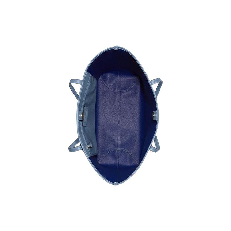 Новая сумка-тоут COACH City из искусственной кожи, сумка для покупок, наплечная сумка, сумочка, большой размер, женская, мелово-белая и индиго, CB869-SVUOB