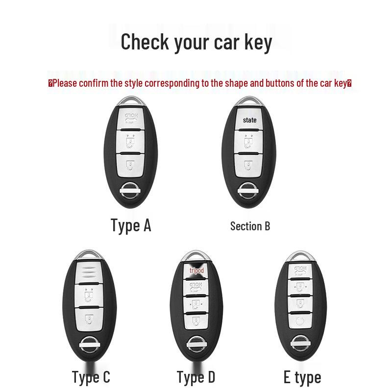 Nissan Car Key Cover: Fits Sylphy, Qashqai, Teana, X-Trail, Tiida, Terra, Murano, Kicks