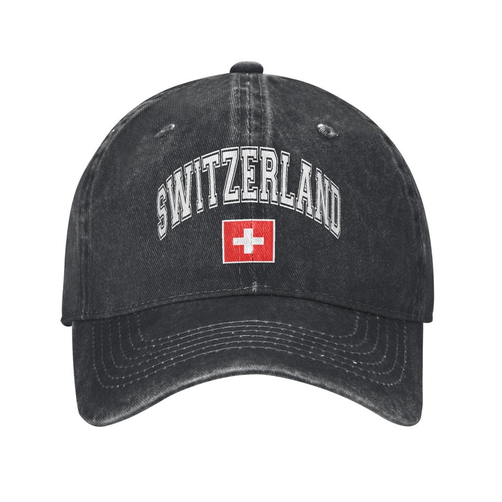 Swiss Switzerland Flag Trucker Hat Merch For Unisex Baseball Caps  Retro Headwear Cap Adjustable