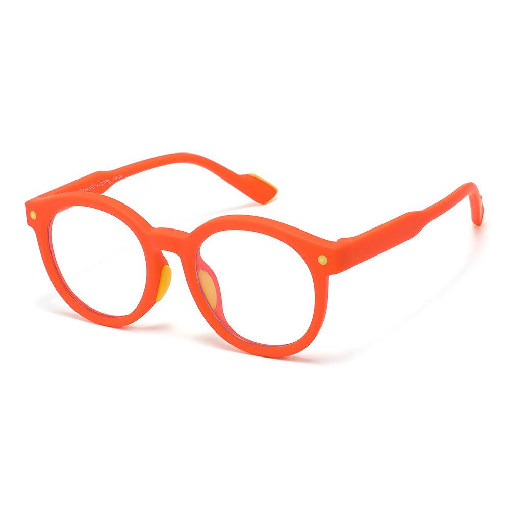 2026 Trendy Round Frame Professional  Anti-Blue Light Glasses Ultra-Light Silicone Children's Frame Children's Headgear