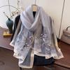 New Silk Wool Scarf Air-conditioned Room Shawl Exterior Embroidery for Women's Spring and Autumn Neck Protection Chinese Style Embroidered Silk Scarf