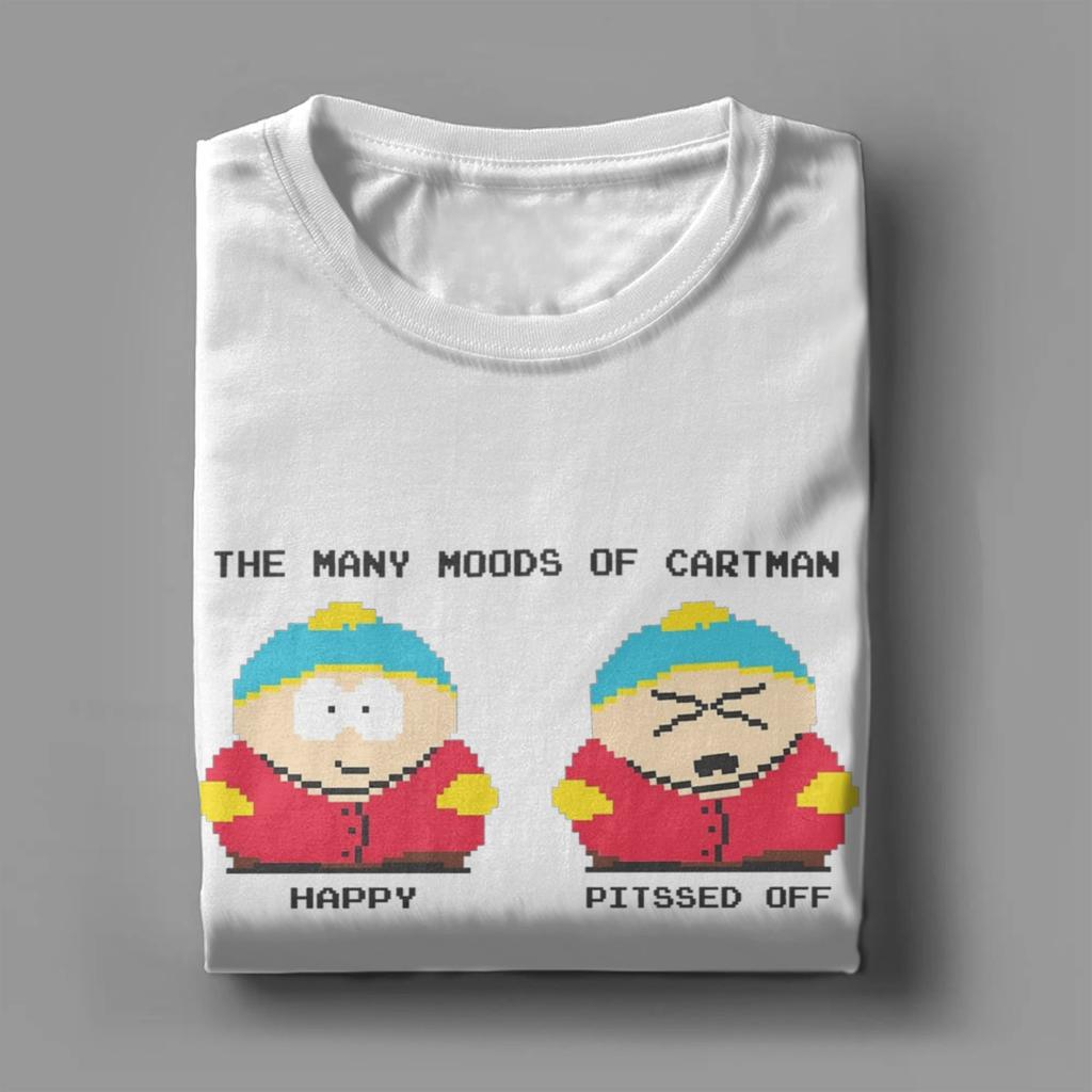 Мужские футболки Southparks Many Moods Of Cartman 100% хлопок одежда забавная футболка с коротким рукавом и круглым вырезом летние футболки
