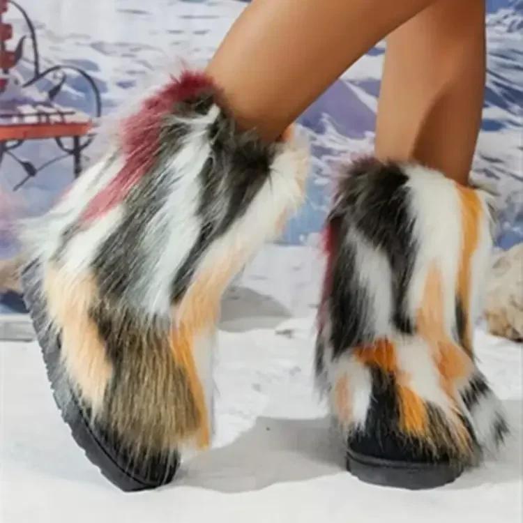 Fashion Plush Long Boots Women's Winter New European American Fashion Wild Man Plush Comfortable Snow Boots Outdoor Casual Shoes