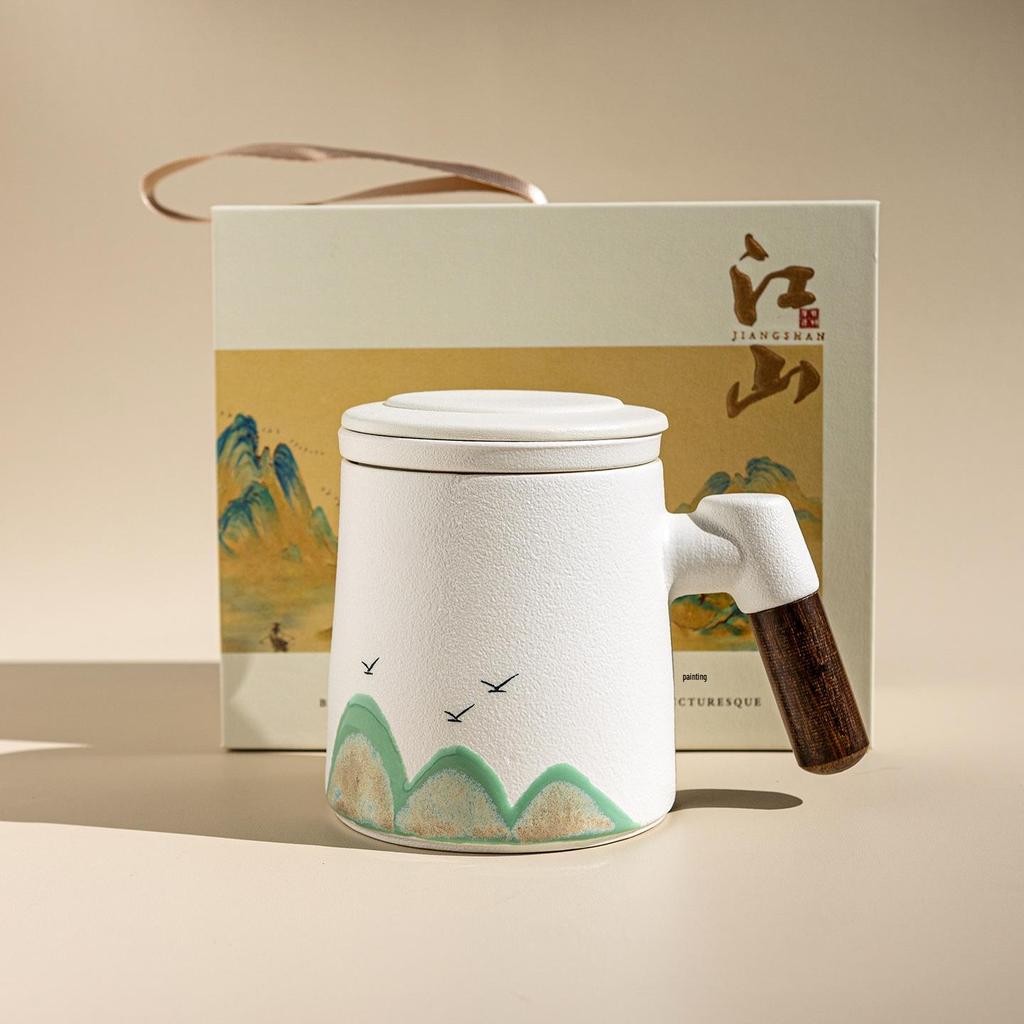 Керамический набор кружек для офиса - Сувенир для сотрудников с логотипом для ежегодных деловых встреч и корпоративных подарков