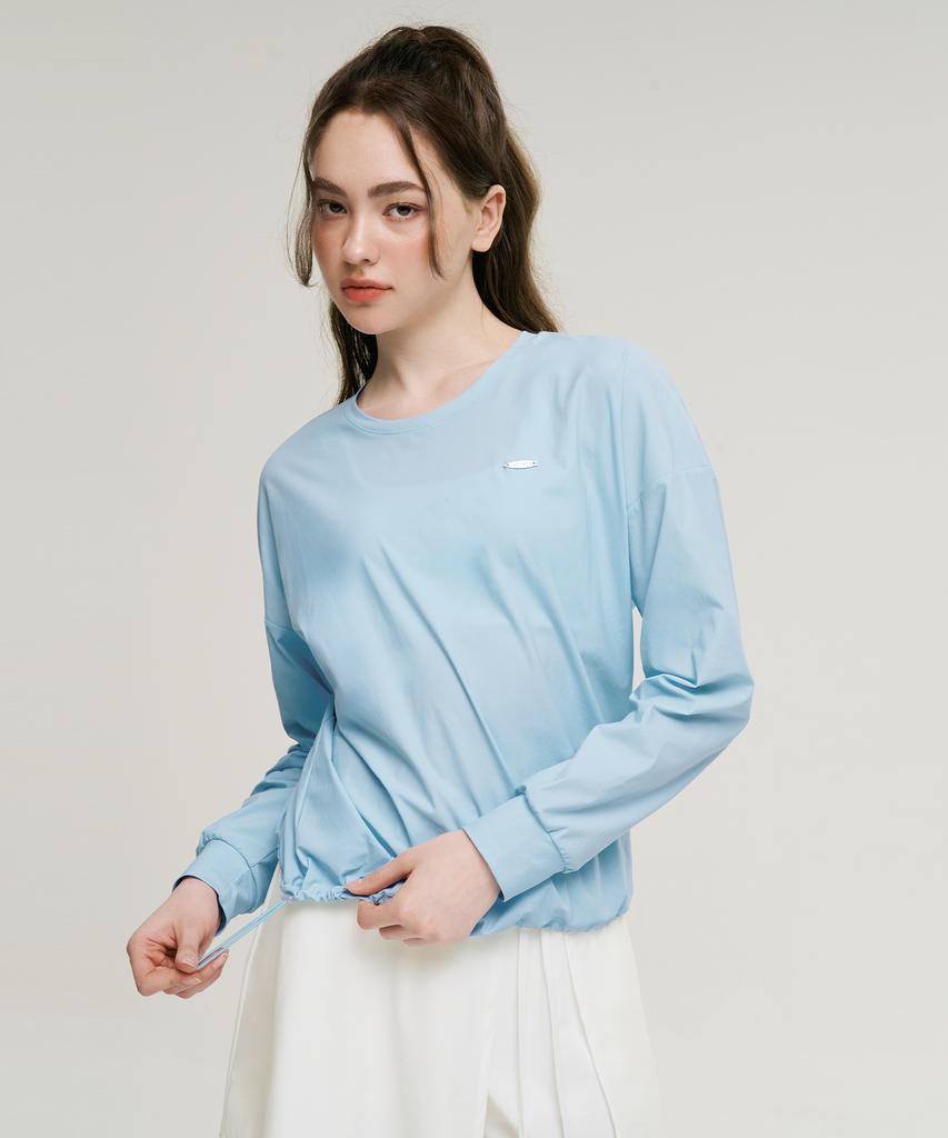 Leijibi Air Pastel Струна Свободный крой Женская с длинным рукавом Защита от солнца Небесно-голубой