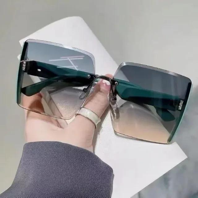 Новые винтажные квадратные солнцезащитные очки женские классические ретро градиентные зеркальные безрамные солнцезащитные очки женские модные без оправы