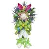 Easter Bunny Wreath Door Hanging Decoration - Cartoon Theme Artificial Plant Easter Front Door Decor