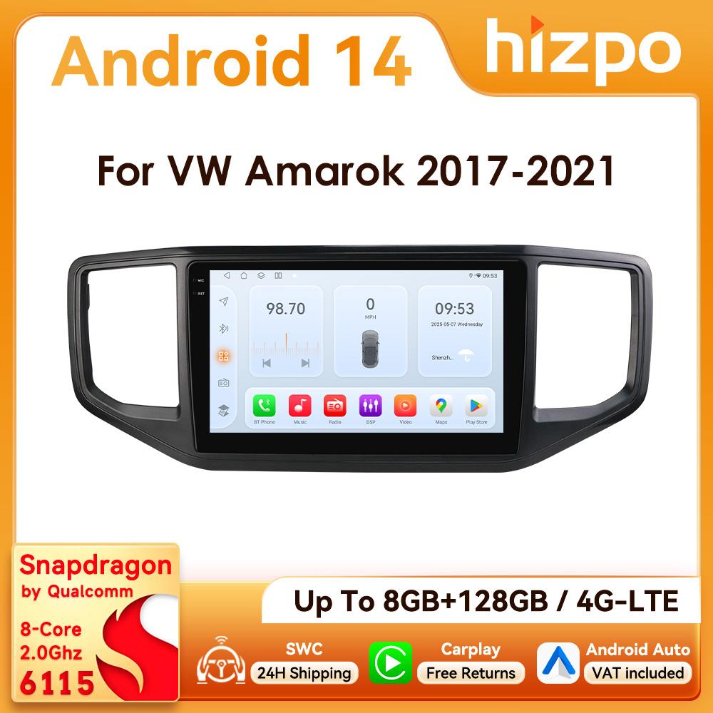 Hizpo Snapdragon Android Видеоплеер Интеллектуальный Экран для Volkswagen VW Amarok 1 2017 - 2021 Мультимедийный Головной Устройство Автомобильный GPS Авторадио Навигация