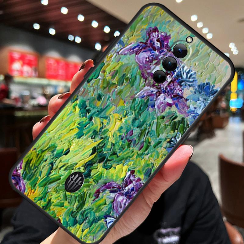 Чехол-пенал с рисунком сиреневых ирисов для ZTE Nubia Red Magic 10S 10 8 9 8S 9S 11 Pro Plus 10 Air 5G 6R 6 7 6S 7S Pro