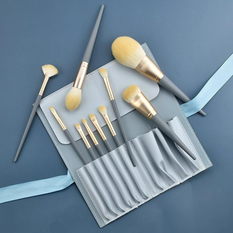 Blue Bridge Makeup Brushes Set 10Pcs Soft Essential Foundation Blush Powder Brush Kit for Beauty Facial Makeup Daily Routine
