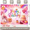 Vibrant Pastel Rainbow Arch with Glittery Balloons, Crown-Topped Happy Birthday Script, Layered Cake and Confetti-Dusted Gift Boxes, Party