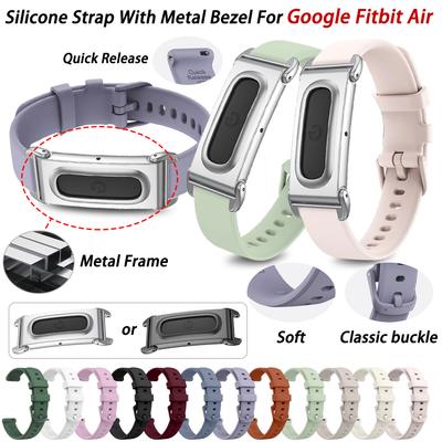 Спортивный водонепроницаемый силиконовый ремешок для Google Fitbit Air с металлическим ободком, износостойкий, прочный, сменный ремешок для часов, аксессуары