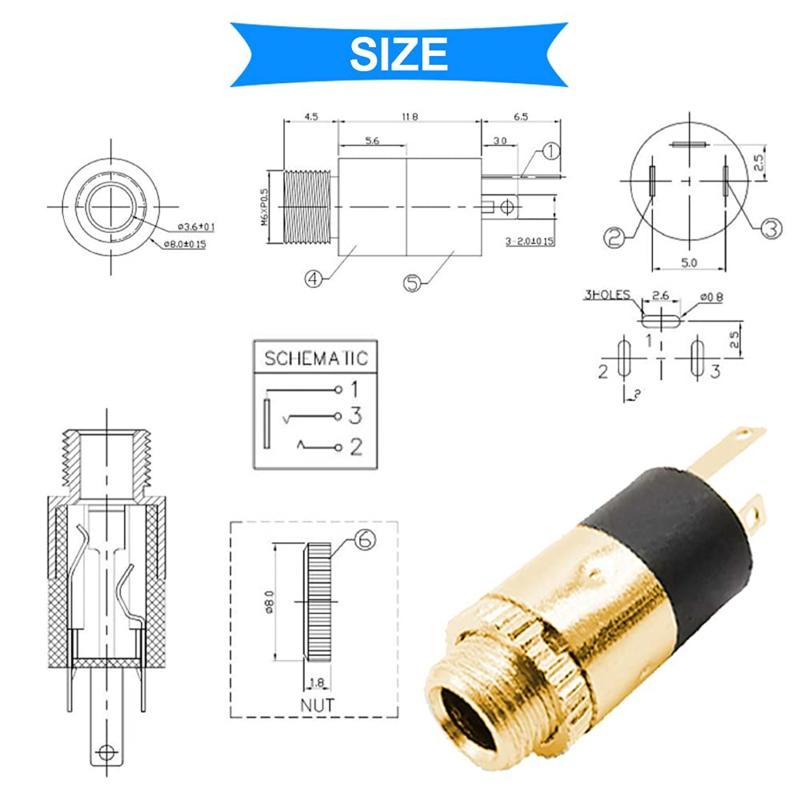 1/5/10pcs PJ392 Female Sockect Stereo Jack 3.5 Audio Connector 3.5mm Stereo Headphone Audio Video Jack Socket Accessory
