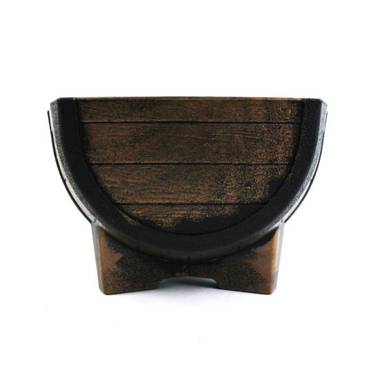 Rustic Half Barrel Planter Weather Resistant Flower Pot with Drainage Hole Indoor Outdoor Barrel Flowerpot for Flowers Herbs