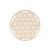 Collectibles Flower of life Decor Healing Circles Carved Round Edge Wood Chakra Pattern Coaster