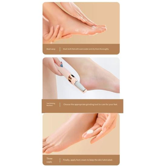 Electric Callus Remover Rechargeable Foot File with Coarse/Fine Roller Heads USB Powered Pedicure Tool for Smooth Feet