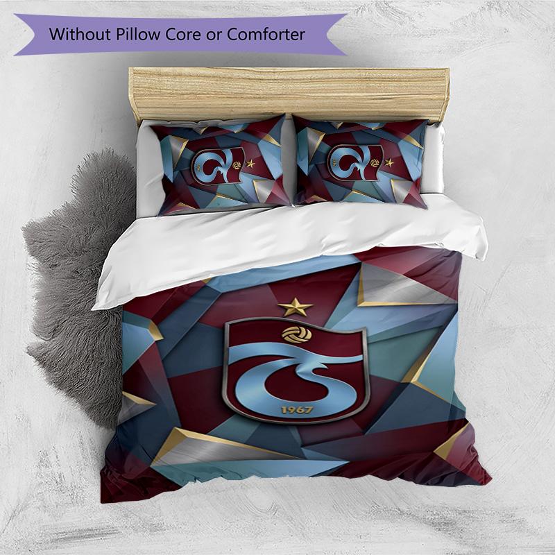 Trabzonspor FC Printed 3PCS Bedding Set Breathable Duvet Cover with Pillowcases Decorative Bed Linen for Bedroom Home