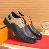 Men's Spring and Autumn Business Dress Suit Leather Shoes Men's Personality Splicing Lace-up Derby Shoes Fashion Wedding Best Man Shoes