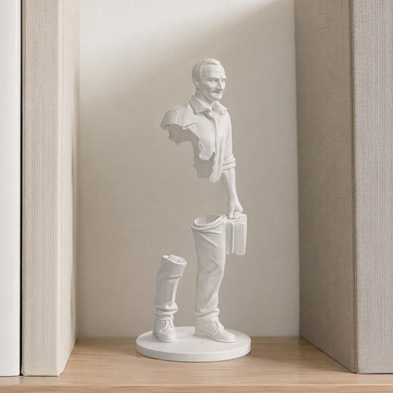 3D Printing Sculpture, Abstract Decorative Items, Matte White Minimalist Ornament, for Office Desk Business Study Room Decor