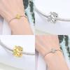 Charms Original Copper Golden Twisted Bead White Zircon Beads Fit Bracelet Women Jewelry Diy Fine Gift Accessory