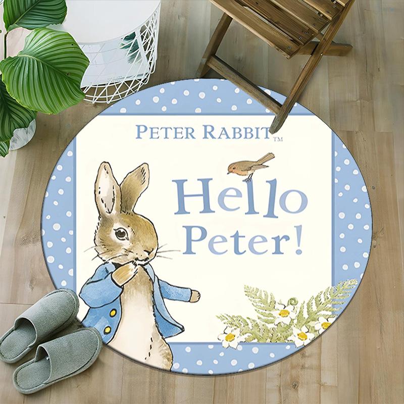 1pc Peter Rabbit1 Print Round Carpet Chair Round Carpet Suitable for Bedroom Living Room Home Decorative Carpet