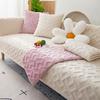 Autumn and Winter Milk Velvet Plaid Sofa Cover Plush Thickening Living Room Sofa Cushion Hot Selling Furniture Protective Covers