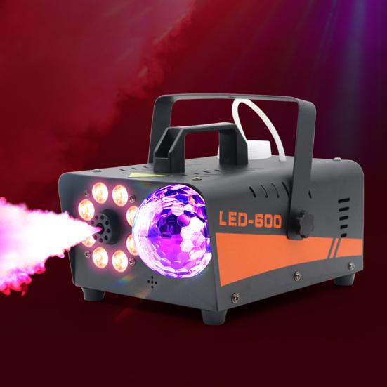 600 Вт сценический дым-генератор с беспроводным пультом дистанционного управления, 8 цветов светодиодов RGB, дым-генератор для вечеринок с подсветкой в виде дискотечного шара