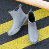 Мужские термофлисовые короткие резиновые сапоги для дождя, кухонная нескользящая обувь, низкие, для улицы, для автомойки, водонепроницаемая обувь
