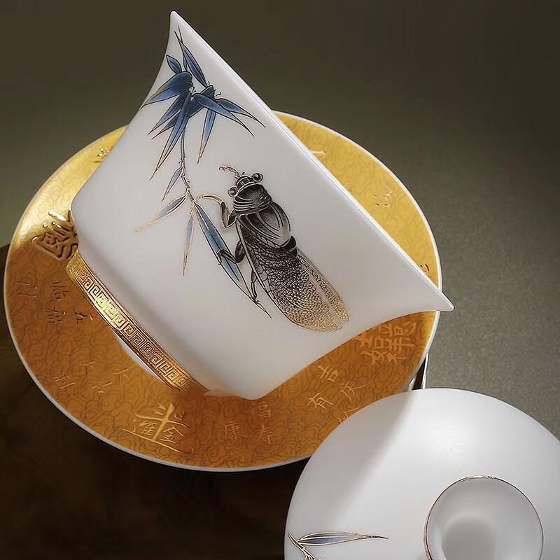 Chaxun Mutton-Fat Jade Porcelain Teapot