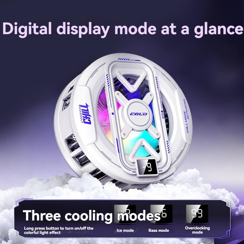 K51 AI Mobile Cooler Magnetic Back-clip Ice Cooling Radiator Digital Display RGB Light Gaming Cooler Temperature Control 6