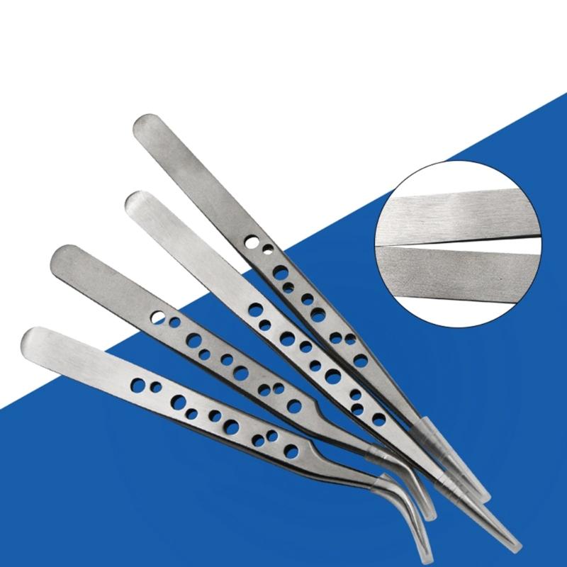 5 шт. Электронные промышленные пинцеты Антистатические ESD Изогнутый Прямой наконечник Прецизионные пинцеты из нержавеющей стали Ремонт телефонов