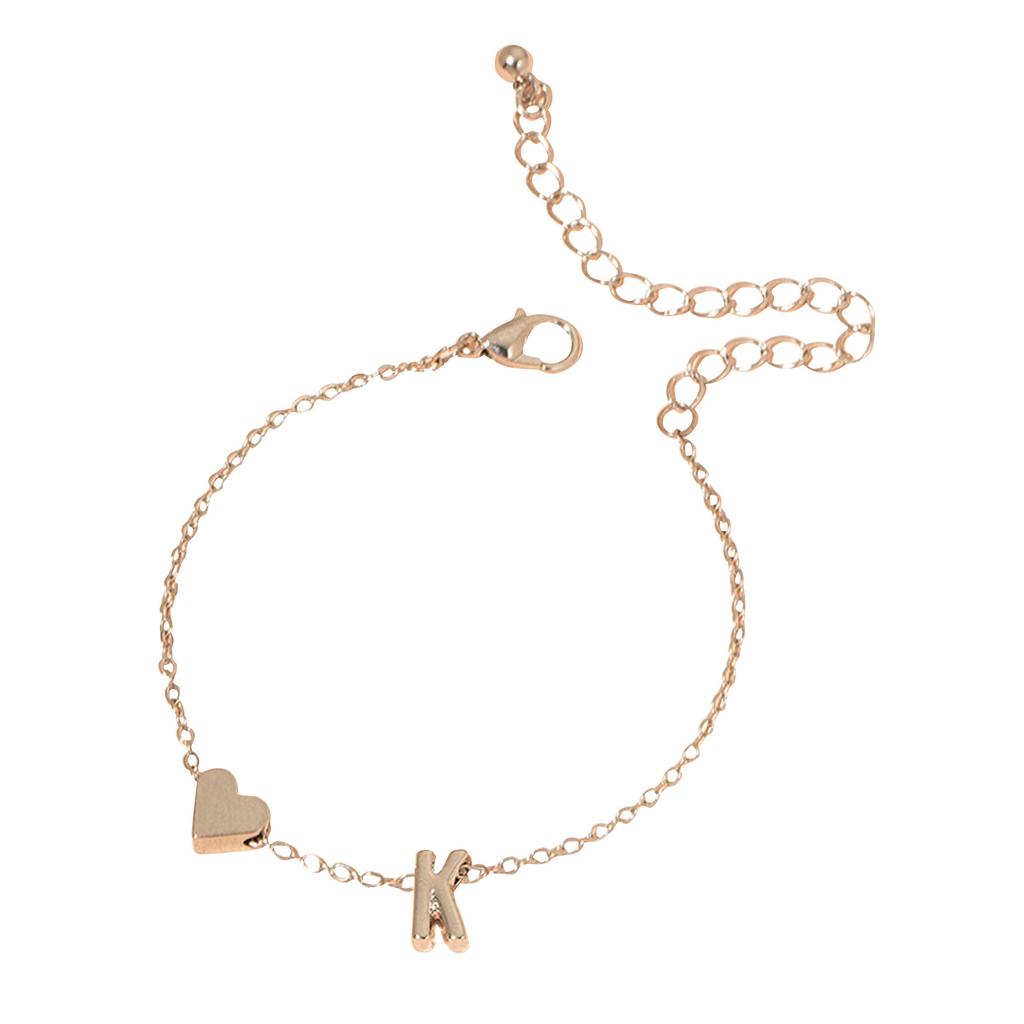 Initial Heart Bracelet Heart Letter Bracelet Personalized Monogram Bracelet 1 Pc