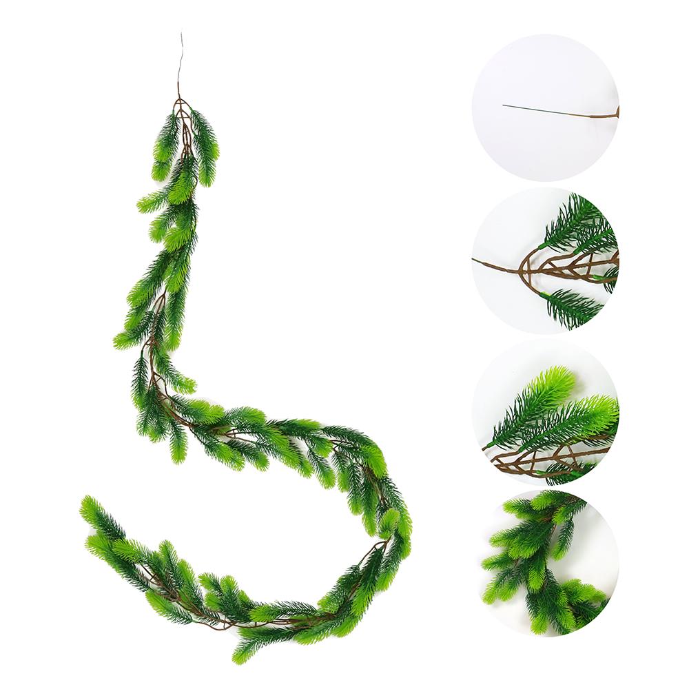 2M Artificial Pine Garland Real Touch Home Deco Faux Greenery Garland Plastic Seasonal Winter Pine Garland Mantle Stairs