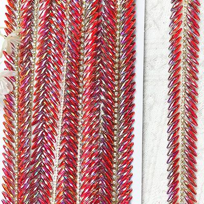 2 ярда Термоклеевая лента из стразов из смолы Стразовая отделка Цепочка Приклеиваемая для рукоделия Одежда Обувь Платье Костюм для танцев Декор