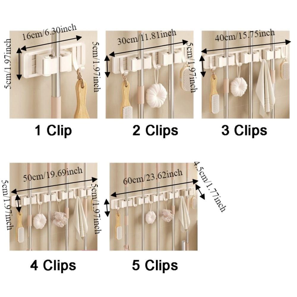 Removable Suction Cup Mop Holder Space Aluminum Mop Broom Holder Broom Hanger Bathroom