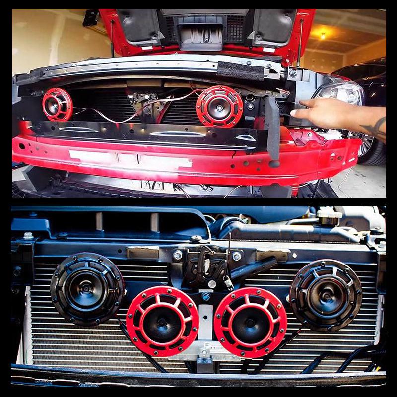 Horns Bracket & 2pcs 12v 115DB Super Loud Compact Electric Air Horn For 2008-2014 Subaru Impreza WRX / STi