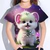 T-Shirts 3D Print Animals Cute Dog Summer O-Neck T-Shirts Casual Kawail Boys Girls Tops Oversized Fashion Kids Tees Clothing