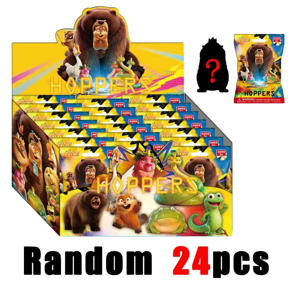 24Pcs box Hoppers Beaver Transformation Plan Series Figures Cute Cartoon Model Toy Surprise Gift for Kids