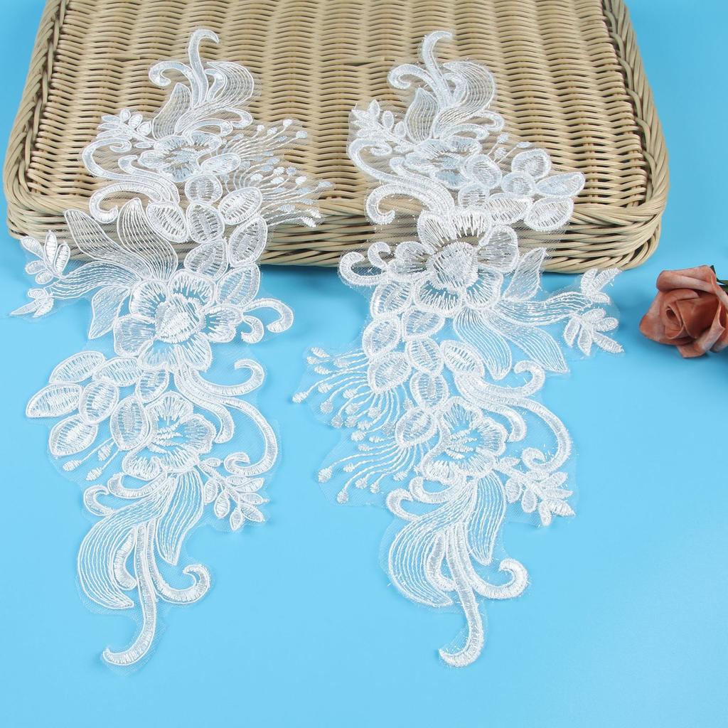 Car Bone Pair Flower Princess Dress Patch Pair Flower Bridal Headdress Veil Jewelry Headband Material Pair Flower Lace